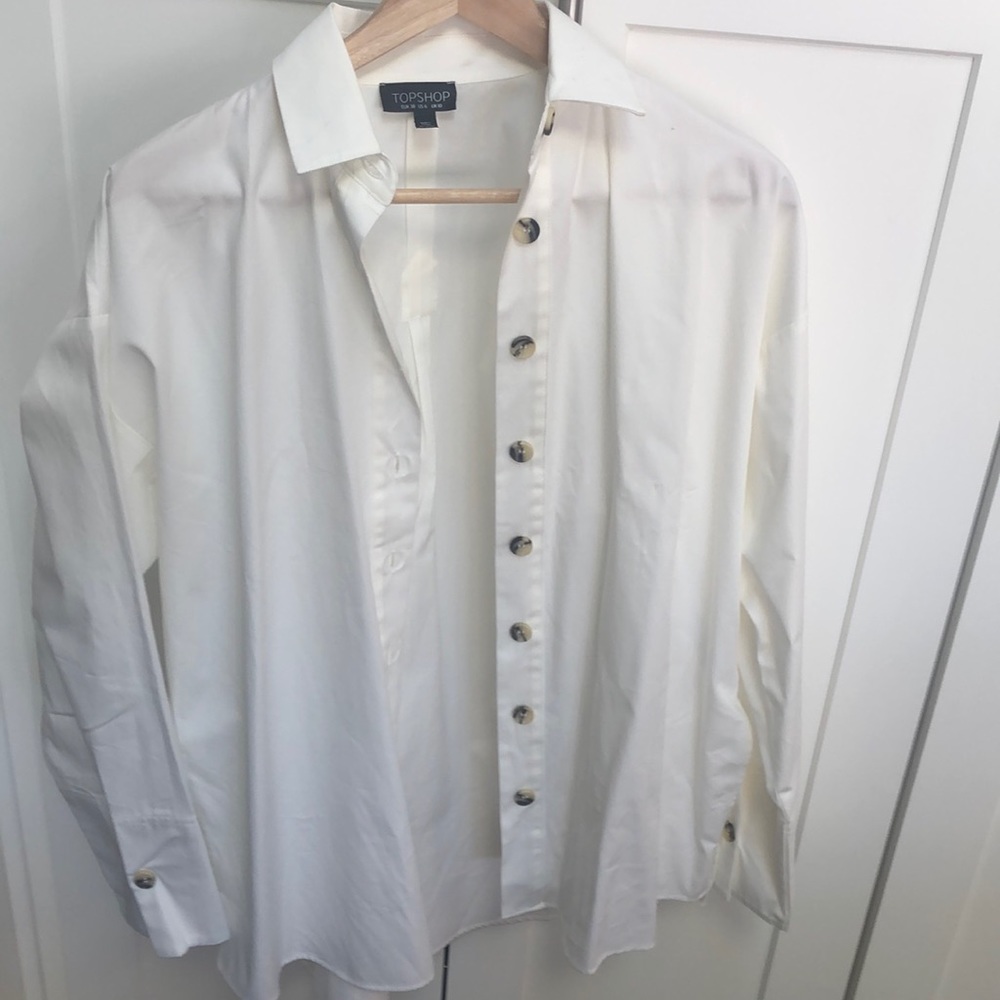 Never been worn White TopShop button down